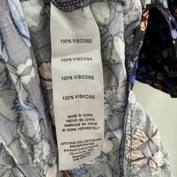 Avenue Tunic Top Womens Size 22/24 Harper V-Neck Butterfly Ruffle Plus Curvy NWT - Picture 12 of 14